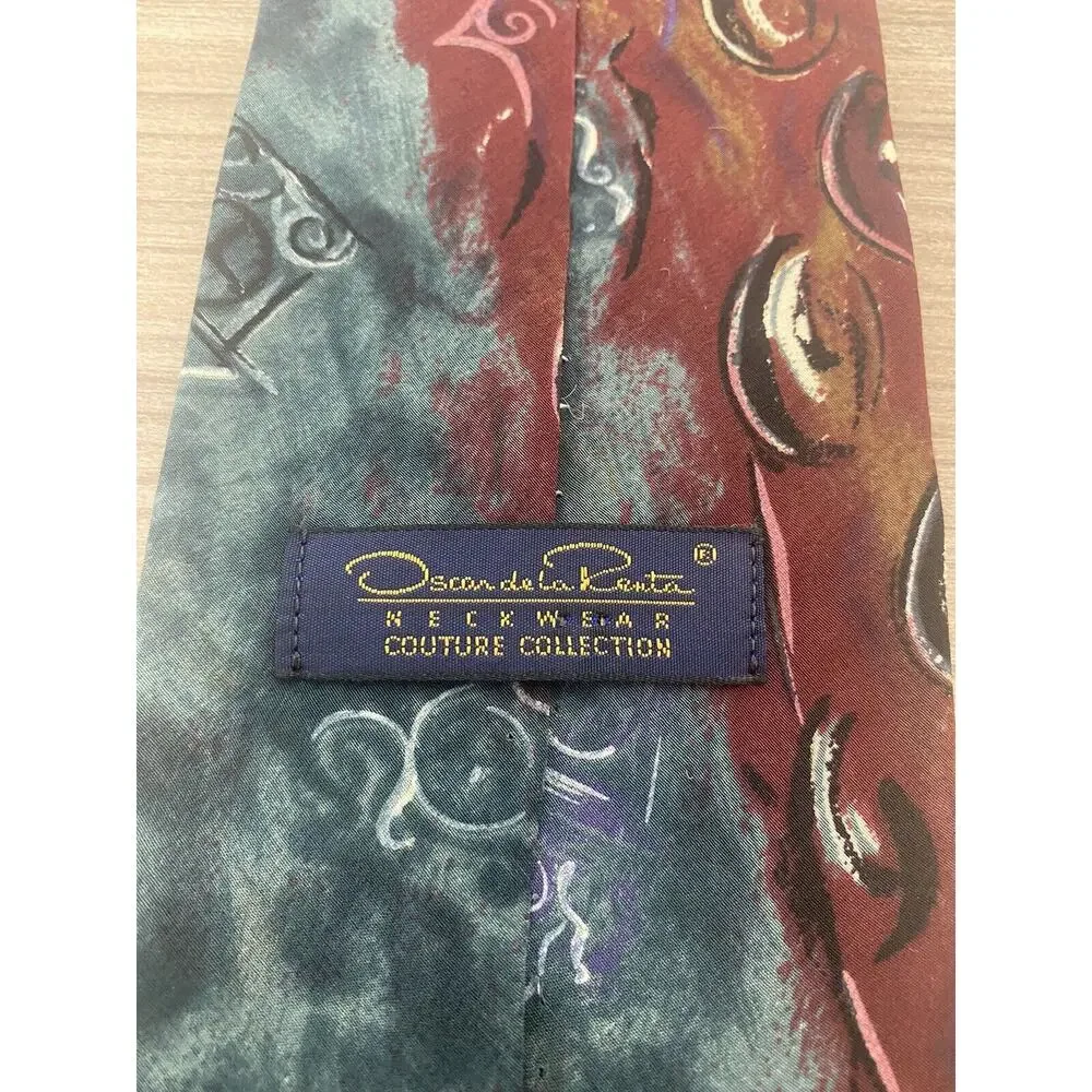 Oscar de La Renta Neckwear Couture Collection Men's 100% Silk Multicolor Tie